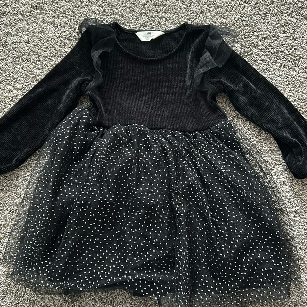 H&am 5T/6 Black and Silver Tulle Dress